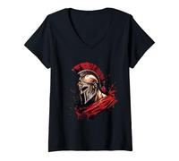 Femme Épée de Gladiateur Spartan Warrior Roman Splash T-Shirt avec Col en V