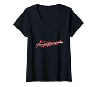 Femme Épée de samouraï Katana T-Shirt avec Col en V