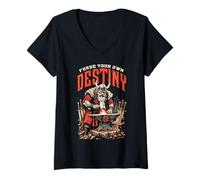 Femme Épée guerrière Forgeron Viking Forge Votre Propre Destin T-Shirt avec Col en V