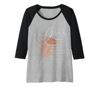 Femme Ephésiens 2:8-9 Par la grâce, vous avez été sauvés par la foi Manche Raglan