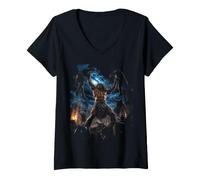 Femme Epic Bible Story Christian Graphic - Samson Battle T-Shirt avec Col en V