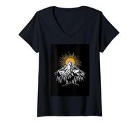 Femme Epic Mountain Sunrise Adventure Peak Quest T-Shirt avec Col en V