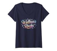 Femme Epic Wellness Rocks PT Workout Vacation OT Yoga Thérapeute T-Shirt avec Col en V