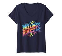 Femme Epic Wellness Rockstar Workout PTA Nurse Legend PT Yoga Crew T-Shirt avec Col en V