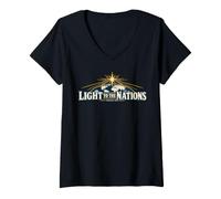 Femme Épiphanie inspirée de l'écriture chrétienne de la lumière des Nations T-Shirt avec Col en V