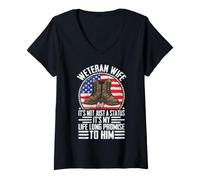 Femme Épouse Ancienne, ce n'est Pas Seulement Un statut, C'est ma promesse de Longue Date T-Shirt avec Col en V