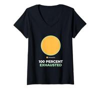 Femme Épuisement 100% Comptable épuisé Audit Fiscal CPA T-Shirt avec Col en V