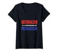 Femme Equality in America Nationalism a Perversion of Patriotisme T-Shirt avec Col en V