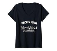 Femme Équation mathématique de Chicken Keeper : C'est compliqué 24 T-Shirt avec Col en V