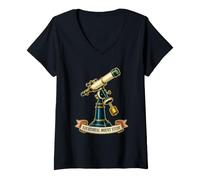 Femme Equatorial Mount Study Monture Équatoriale Astronomie T-Shirt avec Col en V