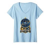 Femme Equinoctial Study Équateur Céleste et Écliptique T-Shirt avec Col en V