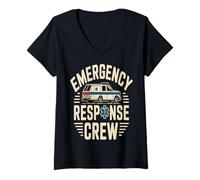 Femme Équipage d'intervention d'urgence ambulancier EMT Pride T-Shirt avec Col en V