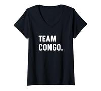 Femme Équipe Congo T-Shirt avec Col en V