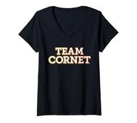 Femme Équipe Cornets Un Fier Joueur du Cornet et Fierté Brass Band T-Shirt avec Col en V