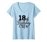 Femme Équipe de 18e Anniversaire, fête Assortie de Groupe de 18 Ans T-Shirt avec Col en V