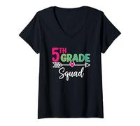 Femme Équipe de 5e année pour la rentrée Scolaire des Enseignants de sixième année T-Shirt avec Col en V