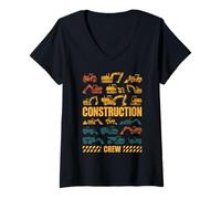 Femme Équipe de construction, machinerie lourde, opérateur, excavatrice, constructeur T-Shirt avec Col en V