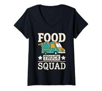 Femme Équipe de fournisseurs de Restauration Mobile Food Truck Squad T-Shirt avec Col en V