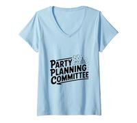 Femme Équipe de Membres du comité de Planification des fêtes T-Shirt avec Col en V