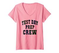 Femme Équipe de préparation des Tests Scolaires Bruh Science Math Hustle T-Shirt avec Col en V