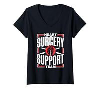 Femme Équipe De Soutien pour La Chirurgie Cardiaque by-Pass T-Shirt avec Col en V