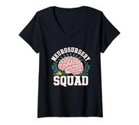 Femme Équipe d'infirmières en neurologie de l'équipe de neurochirurgie T-Shirt avec Col en V