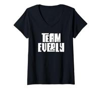 Femme Équipe Everly Fille Petite-Fille Papa Maman Sport Groupe T-Shirt avec Col en V
