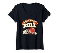 Femme Équipe Italienne de Joueurs This is How I Roll T-Shirt avec Col en V