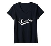 Femme Équipe sportive des Warriors High School Warriors T-Shirt avec Col en V