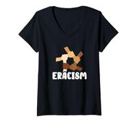Femme Éracisme Supprimer la croyance Selon laquelle Une Race est supérieure Mettre Fin au racisme T-Shirt avec Col en V
