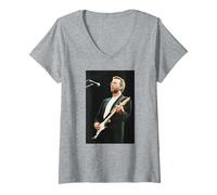 Femme Eric Clapton Blues Guitare Live Sheffield 1993 T-Shirt avec Col en V
