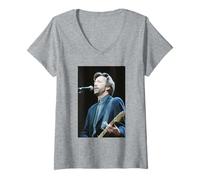 Femme Eric Clapton Blues Musicien Live at The Brighton Centre T-Shirt avec Col en V