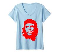 Femme Ernesto Che Guevara Colombian Revolutionary | Red Design T-Shirt avec Col en V
