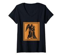 Femme Eros and Psyché Legend Gods Mythologie Grecque Histoire Mythes T-Shirt avec Col en V