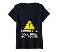 Femme Erreur 404 : Costume Non trouvé T-Shirt avec Col en V