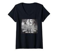 Femme Éruption volcanique du Mont St. Helens 45e Anniversaire T-Shirt avec Col en V
