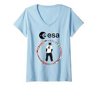Femme ESA Astronaute Cool Tenu dans Drapeau des États Membres T-Shirt avec Col en V