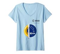 Femme ESA European Space Agency Mission Vega c Fusée Patch T-Shirt avec Col en V