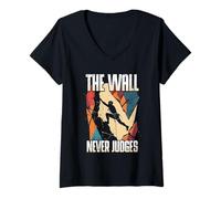Femme Escalade En Salle The Wall Never Judges T-Shirt avec Col en V