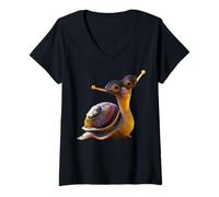 Femme Escargot Motif Escargot Coquille Escargots T-Shirt avec Col en V