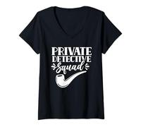 Femme Escouade De Détectives Privés Détective Privé Enquêteur T-Shirt avec Col en V