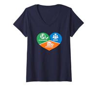 Femme ESG : cœur de la gouvernance environnementale et Sociale T-Shirt avec Col en V