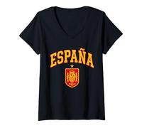 Femme Espagne Arched Crest Espana T-Shirt avec Col en V