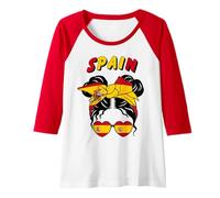 Femme Espagne, Drapeau Espagnol, Fille espagnole, Femmes et Filles espagnoles Manche Raglan