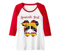 Femme Espagne, Drapeau Espagnol, Fille espagnole, Femmes et Filles espagnoles Manche Raglan