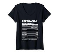 Femme Esperanza Valeur Nutritive Nom Drôle T-Shirt avec Col en V