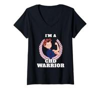 Femme Espoir de Sensibilisation aux malformations cardiaques congénitales T-Shirt avec Col en V