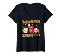 Femme Espresso Your Christmas Cheer Coffee Lover Drinker T-Shirt avec Col en V