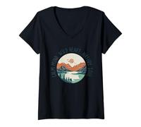 Femme Esprit Calme, cœur Sauvage, âme de la Nature T-Shirt avec Col en V