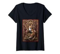 Femme Esprit de Renard jeté : Intelligence, ruse, Intelligence de la forêt Sauvage T-Shirt avec Col en V